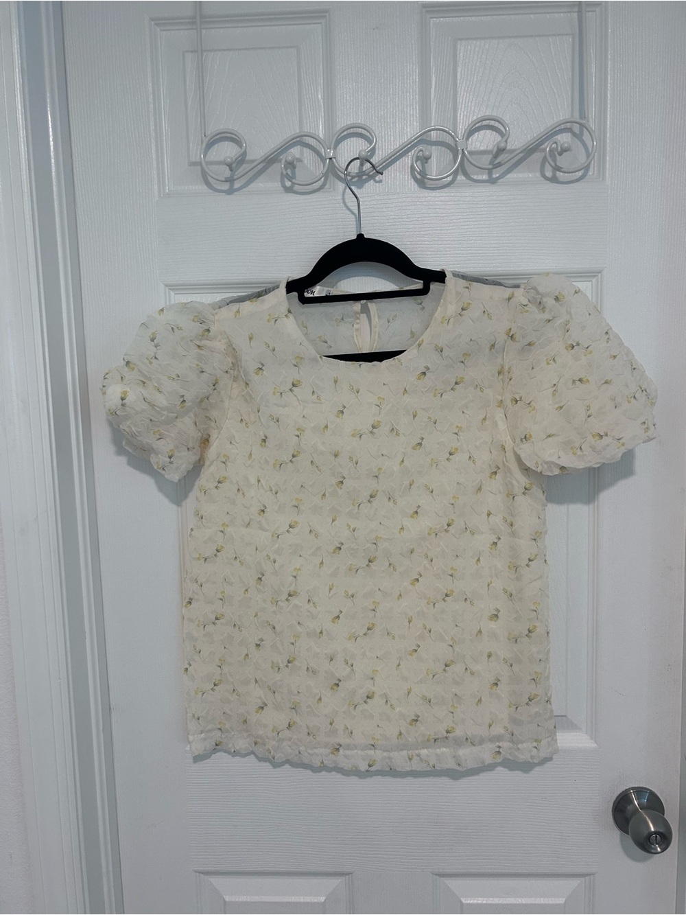 Butter Yellow Puff-Sleeve Babydoll Fairy Princess  Cottage Core Size L